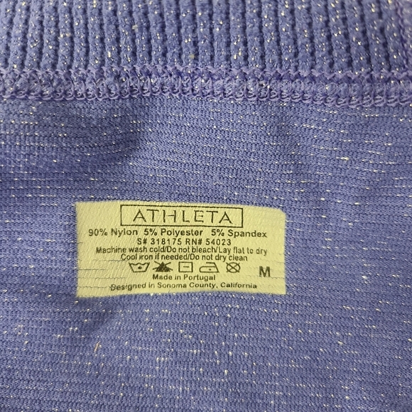 Athleta Rouched Purple Silver Zip Up Hoodie Size Medium - Picture 5 of 7